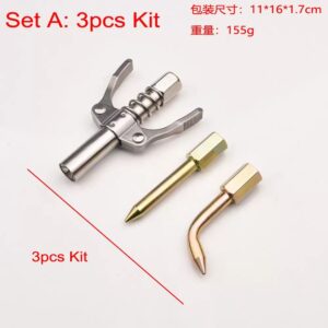 Heavy Duty Grease Gun Coupler & Nozzle Kit (3-Piece Set)