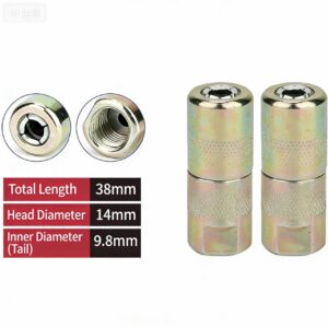Standard 1/8" NPT Grease Fitting Coupler High Pressure Leak-proof Replacement Grease Coupler for Automotive Tractor