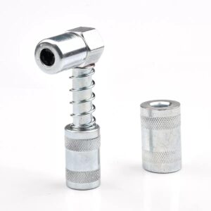 90 Degree Grease Gun Coupler - Leak-Proof Quick Release for Tight Spaces