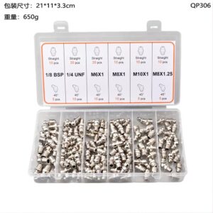 130-Piece Multi-Standard Grease Fitting Kit | BSP, UNF & Metric Grease Nipples