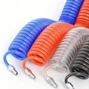 8mm TPU Spring Pneumatic Hose - Flexible Retractable Air Compressor Spiral Hose with Quick Connector, Manguera Neumática de Resorte, أنبوب هواء نيماتي for Air Tools & Pneumatic Systems