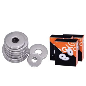 Heavy-Duty Thick Carbon Steel Flat Washers Bulk, High-Pressure Wear-Resistant Flat Gaskets for Heavy Machinery Hydraulic Equipment Machine Tools