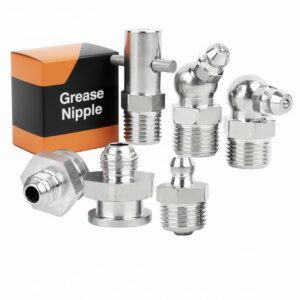 304 Stainless Steel Grease Fittings Assortment - Metric M6/M8/M10, NPT 1/4"/1/8", BSP 1/4"/1/8" Zerk Nipples for Industrial & Automotive