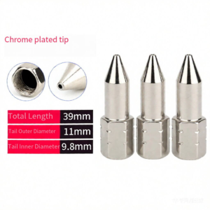 Heavy Duty Pointed Grease Nozzle - 39mm Chrome-Plated Grease Gun Tip for Hard-to-Reach Fittings
