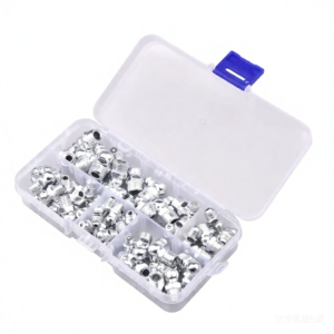 60-Piece Metric Grease Fitting Kit with Multi-Angle Adapters