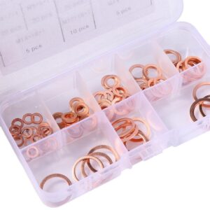 Marine Grade Auto Parts Copper Sealing Washer, Red Copper Gasket for Truck Boat Engine & Industrial Hardware